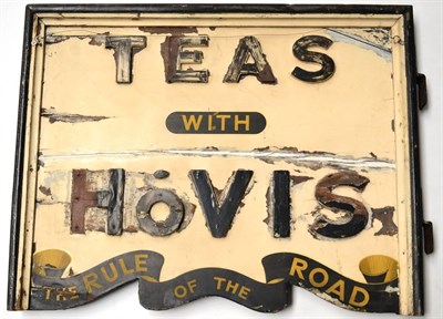 Lot 3114 - Hovis Wooden Advertising Sign double sided wall mounted 'Tea with Hovis the rule of the road'...
