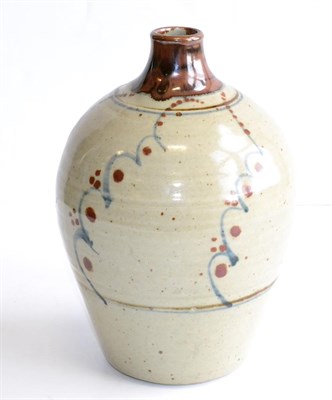 Lot 476 - David Andrew Leach (1911-2005): A Stoneware Bottle Vase, grey matt speckled oatmeal glaze, with...