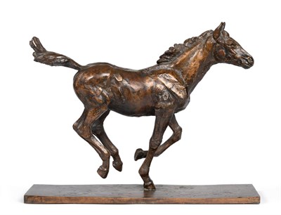 Lot 499 - Sally Arnup (1930-2015): A Bronze Study of a Galloping Foal, on a rectangular base, signed...