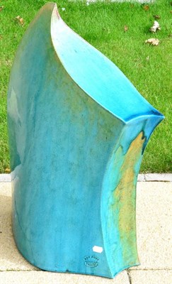 Lot 503 - Dennis Kilgallon (Contemporary):  "Sailing Stone ", turquoise glazed stoneware, impressed signature