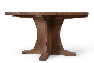 Lot 508 - A 1930s/40s Robert  "Mouseman " Thompson Oak Octagonal Dining Table, on a cruciform base, with...