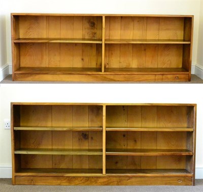 Lot 578 - An Alan Grainger Acorn Industries Walnut 6ft Open Bookcase, with two sections and two...