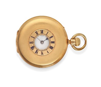 Lot 2157 - A Lady's 18ct Gold Half Hunter Fob Watch, signed Philips, 23 Cockspur Street, London, 1864,...
