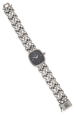 Lot 2164 - A Lady's Silver Wristwatch, signed Omega, model: De Ville, 1975, (calibre 625) lever movement...