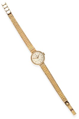 Lot 2165 - A Lady's 9ct Gold Wristwatch, signed Rolex, Precision, 1961, lever movement signed, silvered...