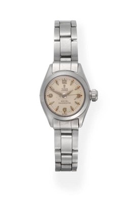 Lot 2169 - A Lady's Stainless Steel Centre Seconds Wristwatch, signed Tudor Oyster, model: Royal, ref:...