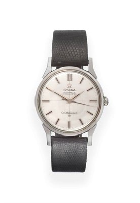 Lot 2180 - A Stainless Steel Automatic Centre Seconds Wristwatch, signed Omega, Chronometer, model:...