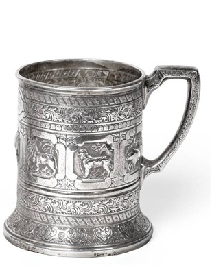 Lot 2202 - A Victorian Scottish Silver Christening Mug, John Russell, Glasgow 1873, cylindrical on...