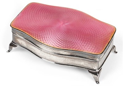 Lot 2205 - A Silver and Pink Guilloche Enamel Jewellery or Trinket Box, William Greenwood & Sons,...