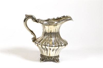 Lot 2216 - An Early Victorian Silver Cream Jug, Henry Holland, London 1841, fluted baluster form with...