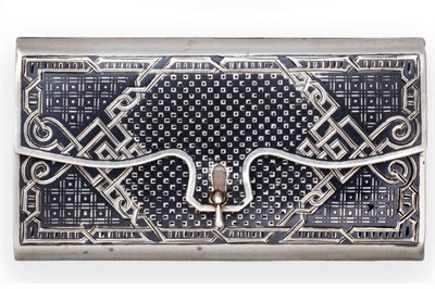 Lot 2223 - A Russian Silver and Niello Cheroot Case, maker's mark ?? untraced, assay master B.C, for...