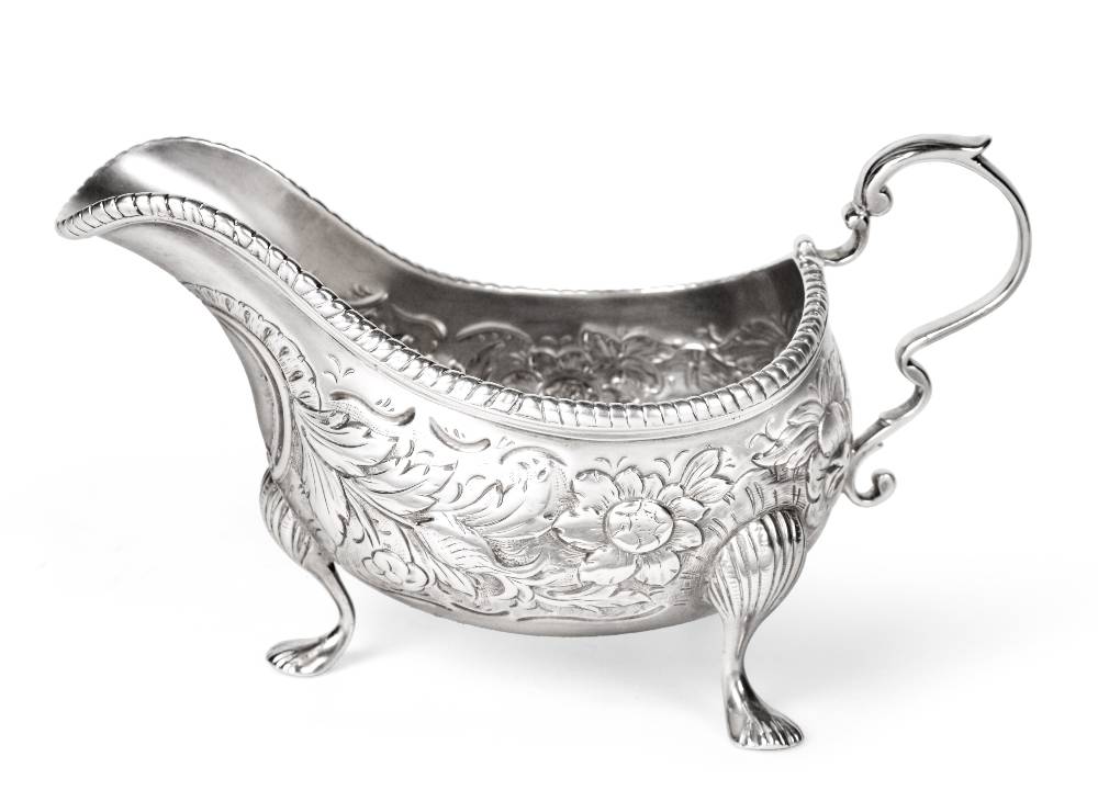 Lot 2240 - A George III Irish Silver Sauce Boat, maker's mark rubbed ?W, possibly Matthew West, other...