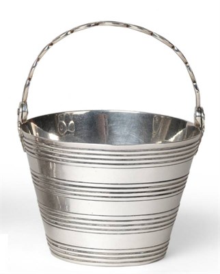 Lot 2243 - A George II Silver Cream Pail, Samuel Herbert & Co, London 1741, the tapering bowl with reeded...