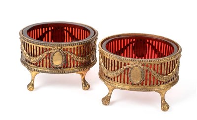 Lot 2247 - A Pair of Victorian Silver Gilt Salts of George III Style, Alexander Macrae, London 1875, in...