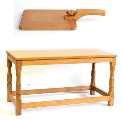 Lot 596 - An Old Mill Oak Rectangular Coffee Table, on four turned legs joined by stretchers, with...