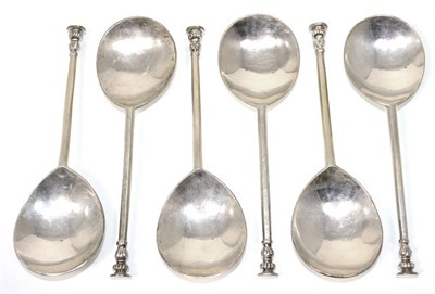Lot 2276 - A Matched Set of Six Silver Seal Top Spoons, marks of Charles & Richard Comyns and Richard...