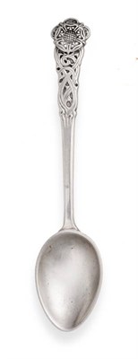 Lot 2287 - Omar Ramsden: An Arts and Crafts Silver Tea Spoon, London 1922, with rat tail bowl and Tudor...