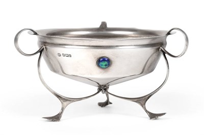 Lot 2289 - An Edwardian Art Nouveau Silver Bowl, John Round & Son, Sheffield 1905, the bowl set with three...
