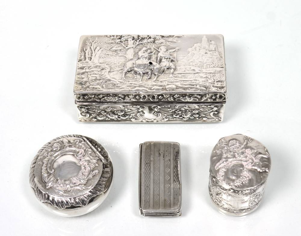 Lot 2329 - A German Silver Snuff Box, probably Neresheimer, Hanau, with English import marks for Berthold...