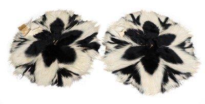 Lot 65 - Taxidermy: Colobus Monkey (Colobus guereza), circa 1960, two small circular skin rugs each made...