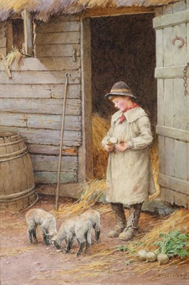 Lot 633 - Charles Edward Wilson (1854-1941)   "The Farmer's Boy " Signed, watercolour, 24.5cm by 17cm