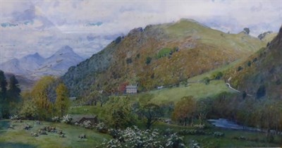 Lot 634 - Alfred Heaton Cooper (1864-1929)  "Crake Valley " Signed and dated 1912, watercolour with...