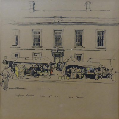 Lot 640 - Frederick (Fred) Lawson (1888-1968)  "Leyburn Market " Signed in pencil, inscribed and dated...