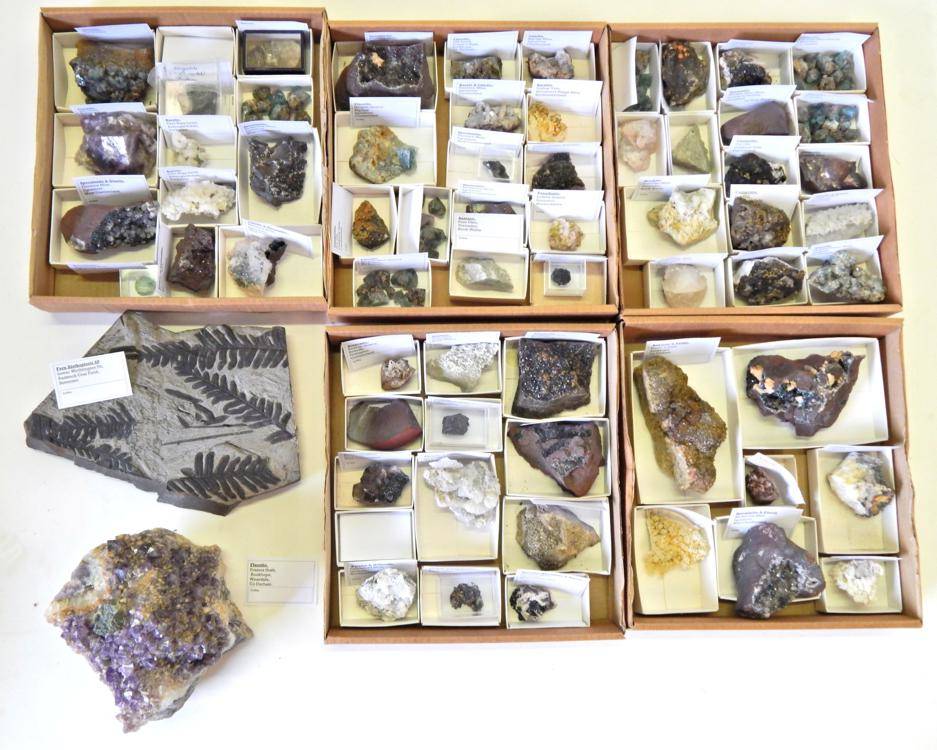 Lot 46 - Minerals: A Collection of Various Minerals from the North of England, to include Specularite-...