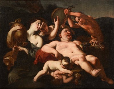 Lot 662 - Follower of Jan Miel (1599-1663) Bacchanal with Silenus and other figures   Oil on canvas,...