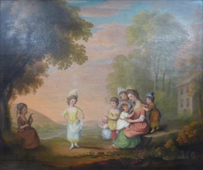 Lot 665 - Attributed to Katherine Read (1723-1778) Scottish A family group at leisure in a landscape with...