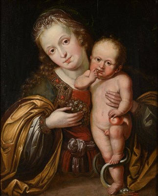 Lot 685 - Manner of Heinrich Aldegrever (1501-1562)  Madonna and child  Bears monogram and date 1552, oil...