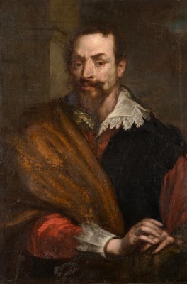 Lot 686 - Follower of Sir Anthony Van Dyck (1599-1641) Portrait of a gentleman, half lengt, wearing a...