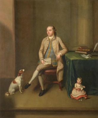 Lot 693 - Attributed to Benjamin Wilson (1721-1788) Portrait of Sir William Gleadowe Newcomen seated at a...