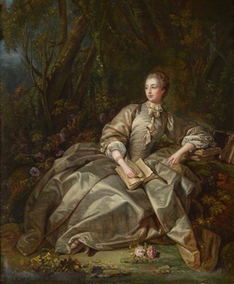 Lot 694 - Follower of François Boucher (1703-1770) French A elegant lady wearing a grey silk dress,...