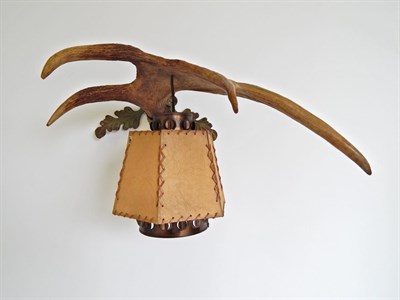 Lot 67 - Taxidermy: European Moose (Alces alces), five antler mounted hanging wall lights, each antler...