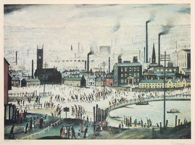 Lot 706 - After Laurence Stephen Lowry RA (1887-1976)  "An Industrial Town " Signed in pencil, numbered...