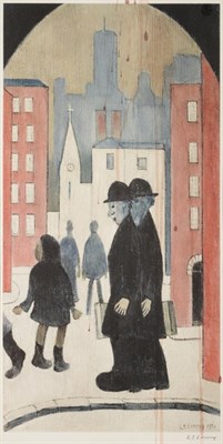 Lot 708 - After Laurence Stephen Lowry RA (1887-1976)  "Two Brothers " Signed in pencil, with the...