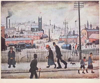 Lot 709 - After Laurence Stephen Lowry RA (1887-1976)  "View of a Town " Signed in pencil, with the...