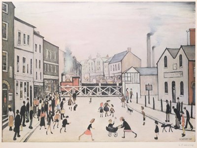 Lot 712 - After Laurence Stephen Lowry RA (1887-1976)  "The Level Crossing, Burton on Trent " Signed in...