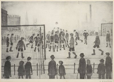 Lot 716 - After Laurence Stephen Lowry RA (1887-1976)  "The Football Match " Signed in pencil, with the...