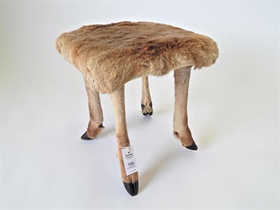 Lot 155 - A Fallow Deer Hide Stool, constructed from four Fallow Deer legs including slots, the seat...
