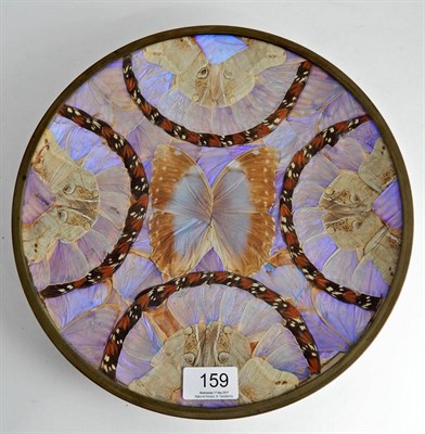 Lot 159 - A Zitrin Irmaos Aluminium Shallow Dish with Morpho Butterfly Decoration, produced in Buenos...