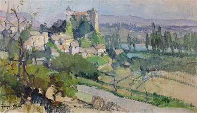 Lot 741 - Georges Charles Robin (1873-1942) French  "Chateau Bourz " Signed, with inscribed label verso,...