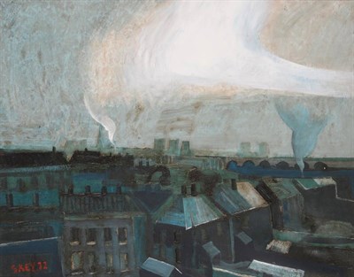 Lot 743 - Geoffrey Key (b.1941)  "Pendleton, Salford " Signed and dated (19)72, signed, inscribed and...