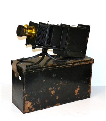 Lot 54 - A Chas Beseler Co (New York) Magic Lantern, cracked black finish and fitted with an electric...