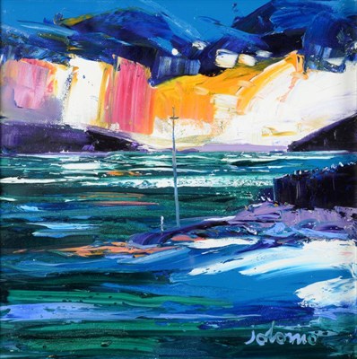 Lot 756 - John Lowrie Morrison ( "Jolomo ") (b.1948)   "Early Morning Light, Sound of Islay, from Port...