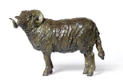 Lot 767 - Nicola Toms (Contemporary) Standing Ram Signed and numbered 4/7, bronze, 23cm high  * Artists'...