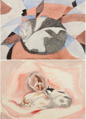 Lot 808 - Edith Lawrence (1890-1973)   "Bitse, Alixe and Domino " Inscribed in pencil, pencil and...