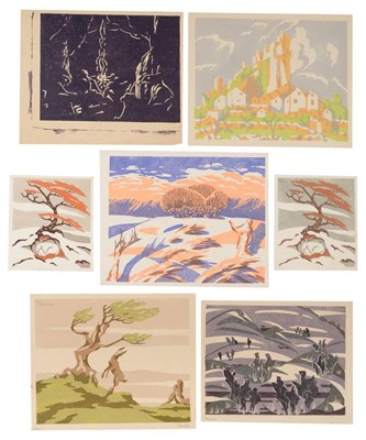 Lot 861 - C Deedes (20th century)  "Fantasy " Signed in pencil, inscribed and numbered 6/30, linocut...