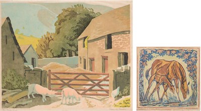 Lot 863 - Alice M Coates (20th century)  "The Farm Gate "  Signed in pencil, inscribed and numbered...